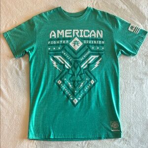 Men’s large American Fighter Green Graphic T-Shirt
